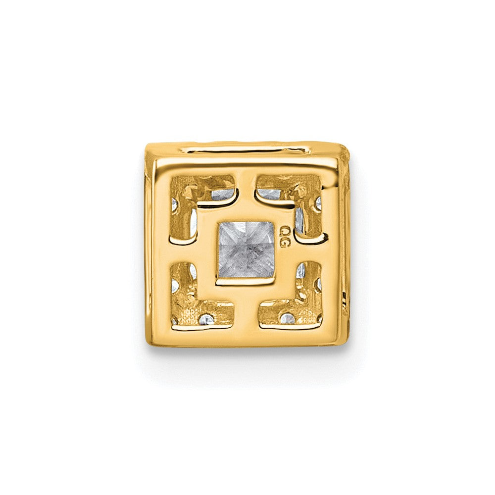 14k 5/8ct Lab Grown Diamond VS+ F+ Princess Comp Halo Chain Slide