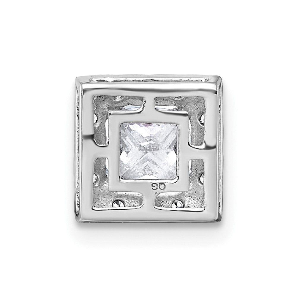 14kw 1 1/4ct Cert Lab Grown Diamond VS+ F+ Princess Comp Halo Chain Slide