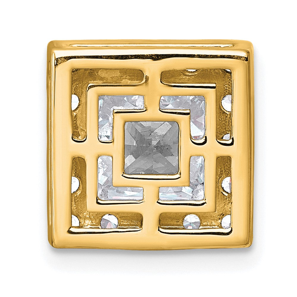 14k 3 1/4ct Cert Lab Grown Diamond VS+ F+ Princess Comp Halo Chain Slide