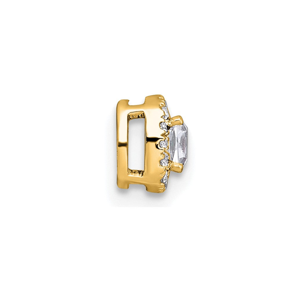 14k 1/3ct Lab Grown Diamond VS+ F+ Cushion Complete Halo Chain Slide