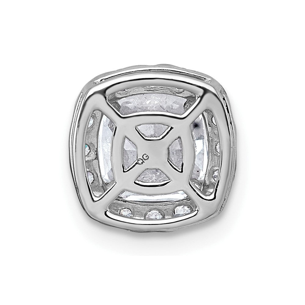 14kw 1 3/4ct Lab Grown Diamond VS+ F+ Cushion Comp Halo Chain Slide