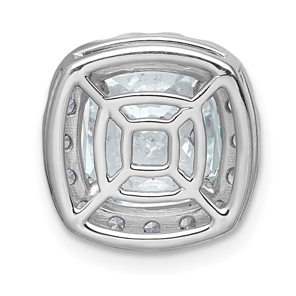 14kw 3 1/2ct Lab Grown Diamond VS+ F+ Cushion Comp Halo Chain Slide