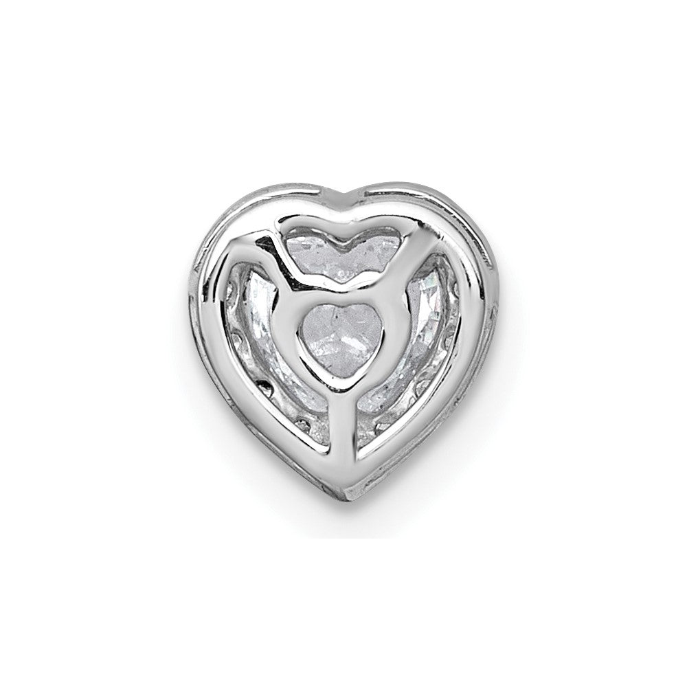 14kw 5/8ct Lab Grown Diamond VS+ F+ Heart Complete Halo Chain Slide