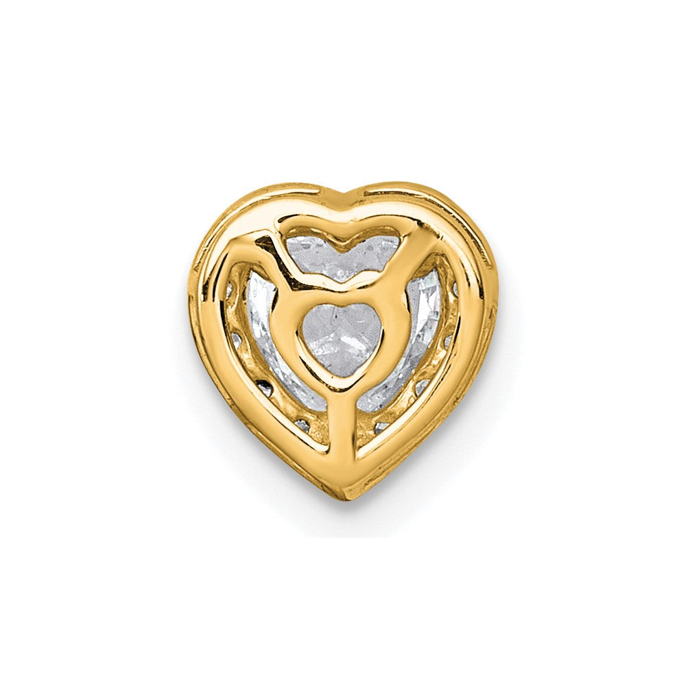 14k 5/8ct Lab Grown Diamond VS+ F+ Heart Complete Halo Chain Slide