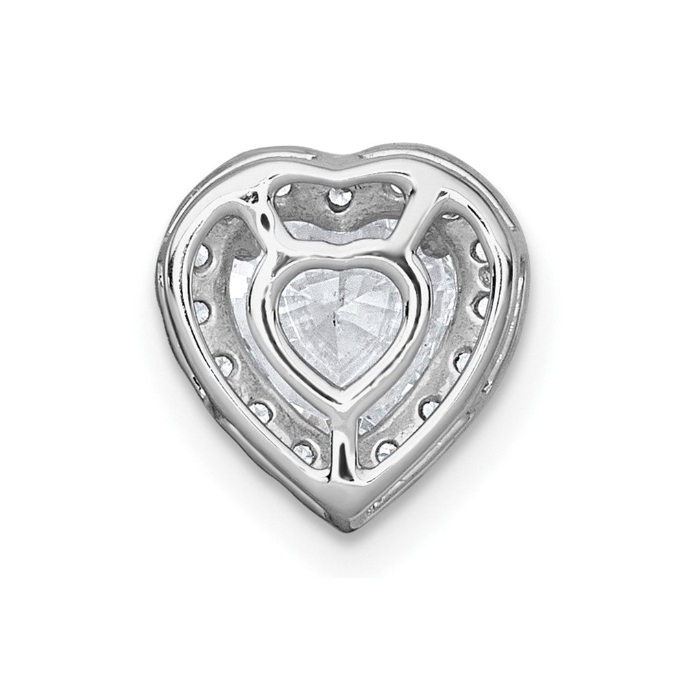 14kw 1 1/5ct Lab Grown Diamond VS+ F+ Heart Comp Halo Chain Slide