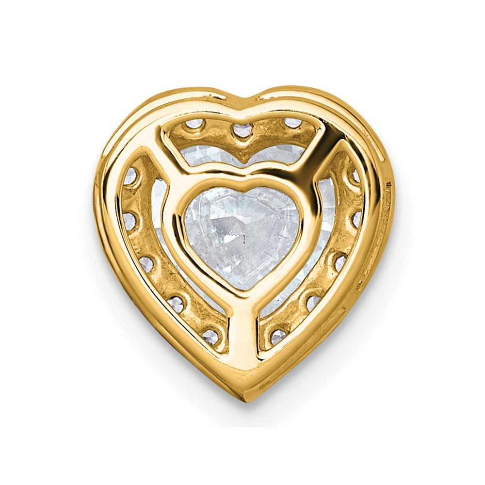 14k 1 3/4ct Lab Grown Diamond VS+ F+ Heart Comp Halo Chain Slide