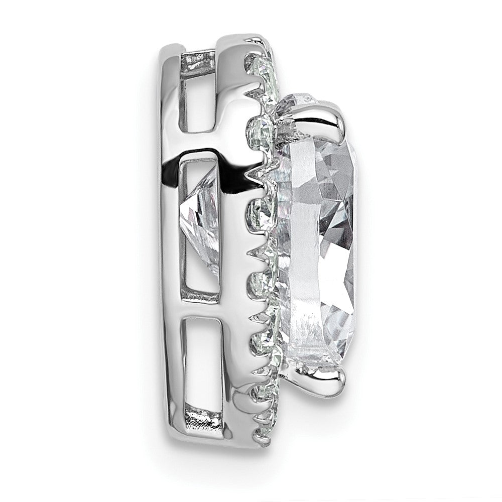 14kw 3 5/8ct Lab Grown Diamond VS+ F+ Heart Comp Halo Chain Slide