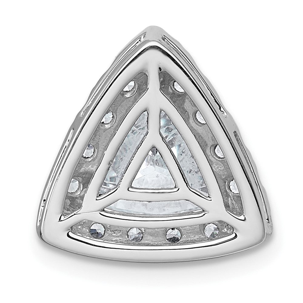 14kw 2 5/8ct Cert Lab Grown Diamond VS+ F+ Trillion Comp Halo Chain Slide