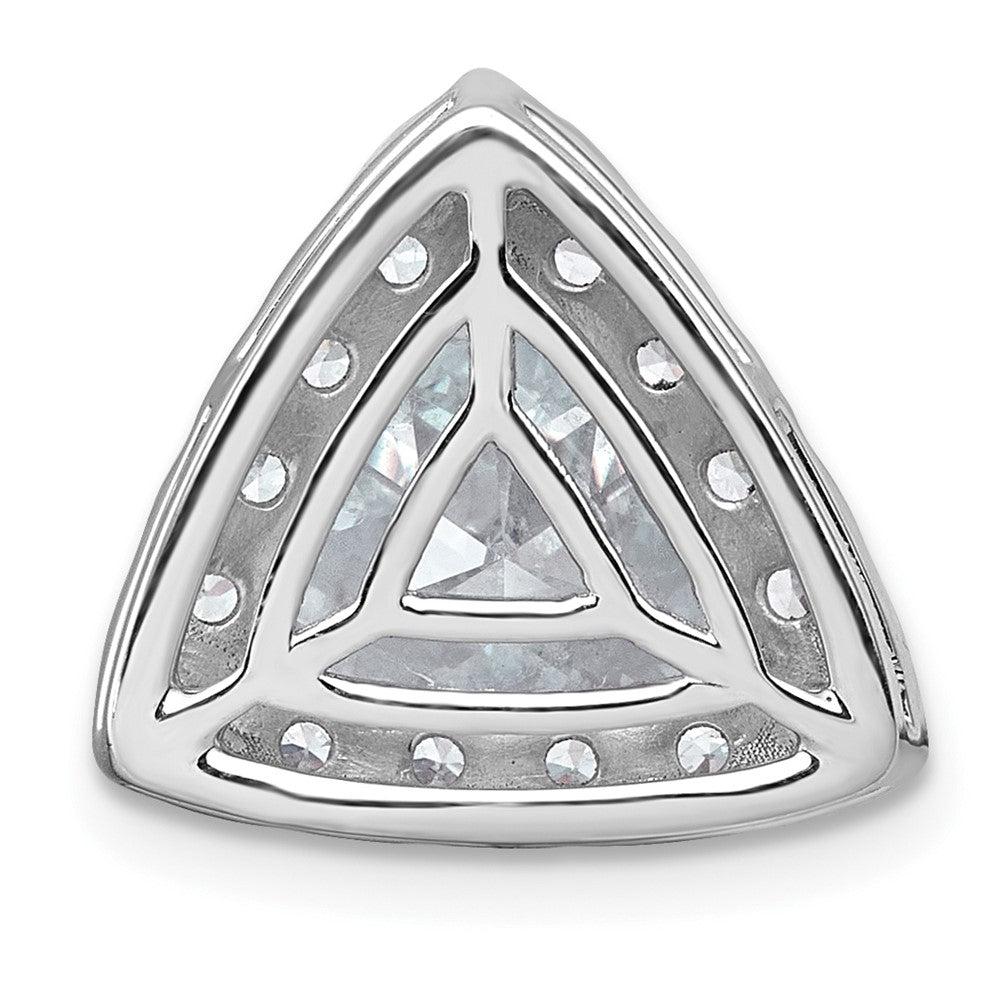 14kw 3 1/4ct Cert Lab Grown Diamond VS+ F+ Trillion Comp Halo Chain Slide