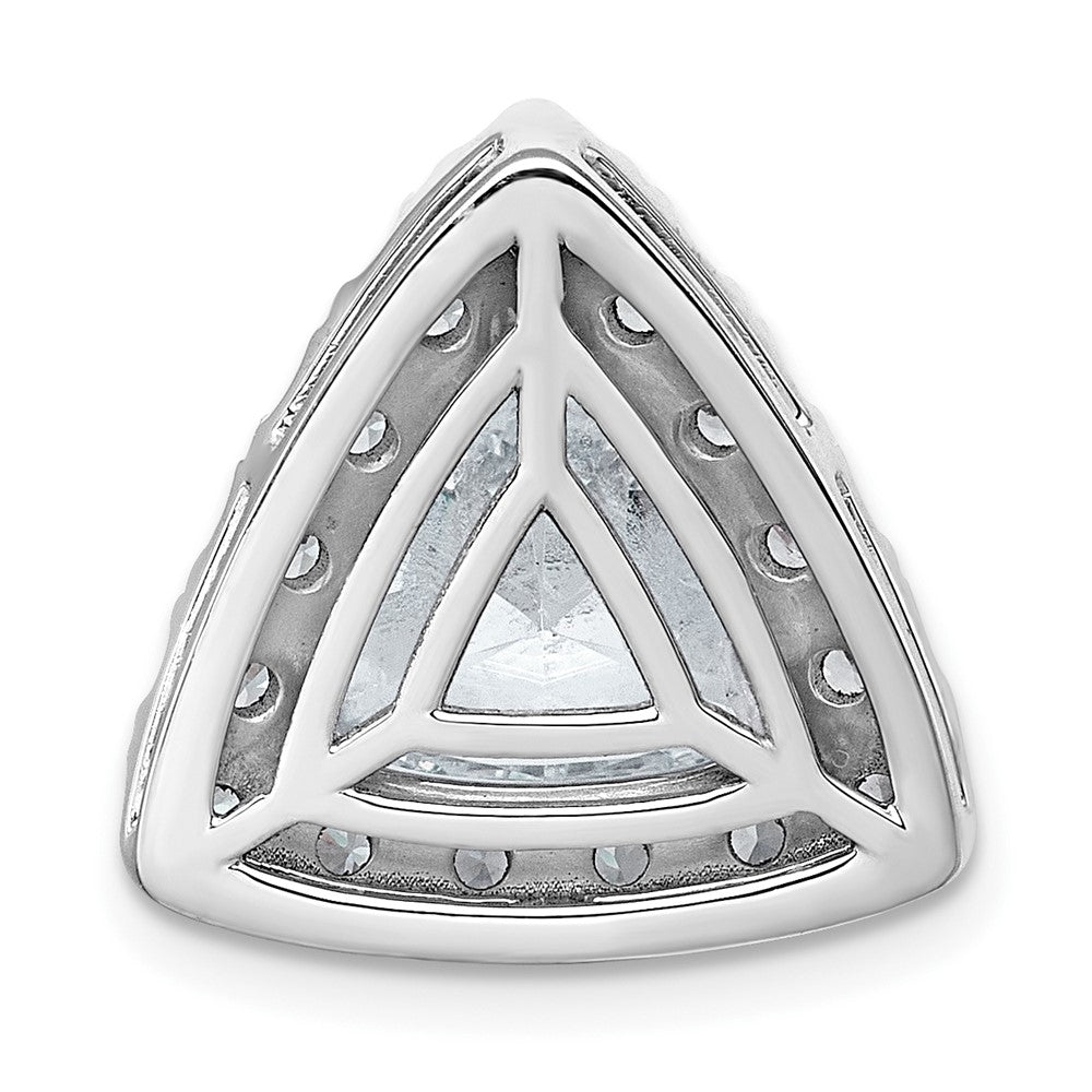 14kw 5ct Lab Grown Diamond VS+ F+ Trillion Comp Halo Chain Slide