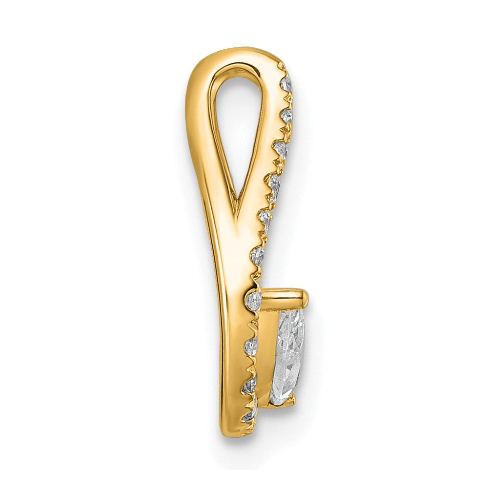 14k 1/3ct Lab Grown Diamond VS+ F+ Comp Teardrop Chain Slide Pendant