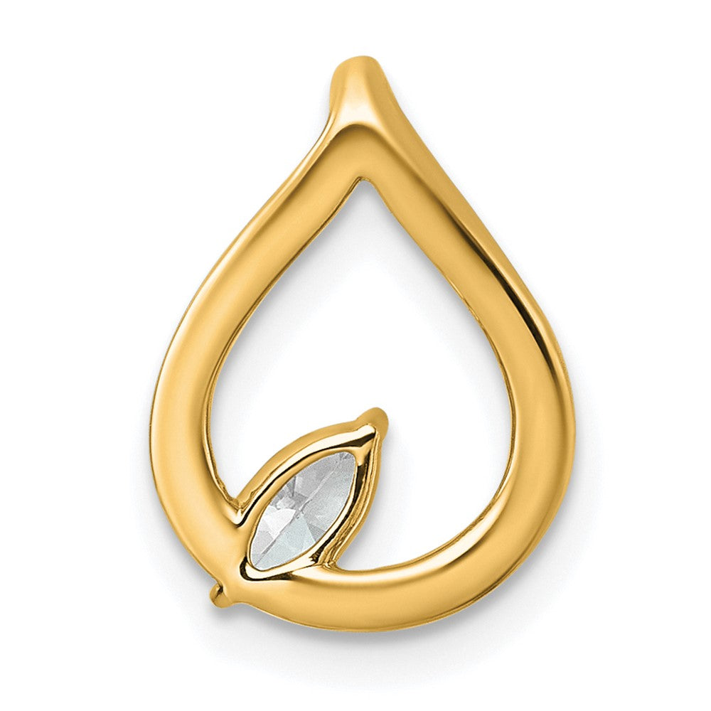14k 1/3ct Lab Grown Diamond VS+ F+ Comp Teardrop Chain Slide Pendant