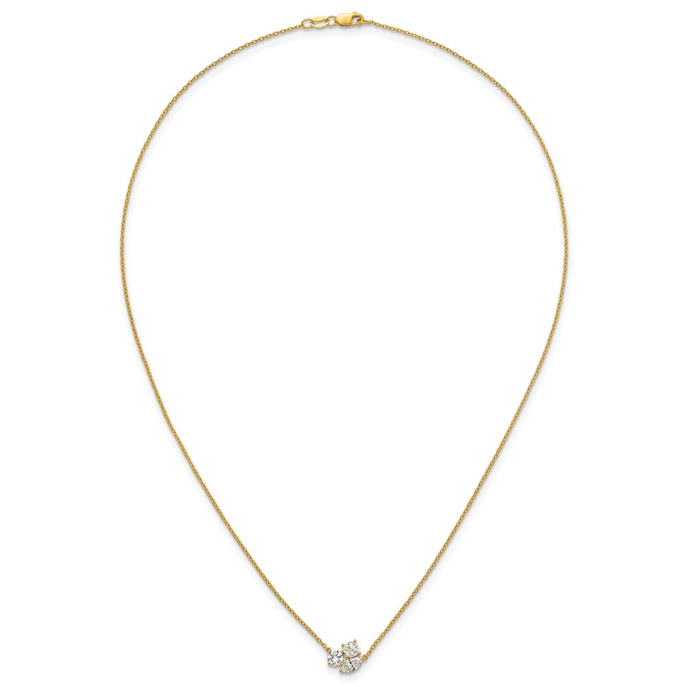 14k 1ct Lab Grown Diamond VS+ F+ Comp 18in 3 Stone Necklace