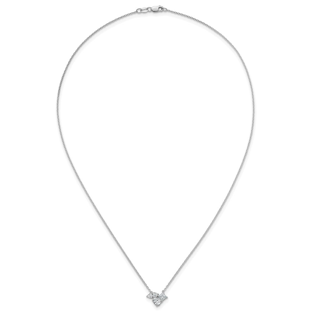 14kw 1ct Lab Grown Diamond VS+ F+ Comp 18in 3 Stone Necklace
