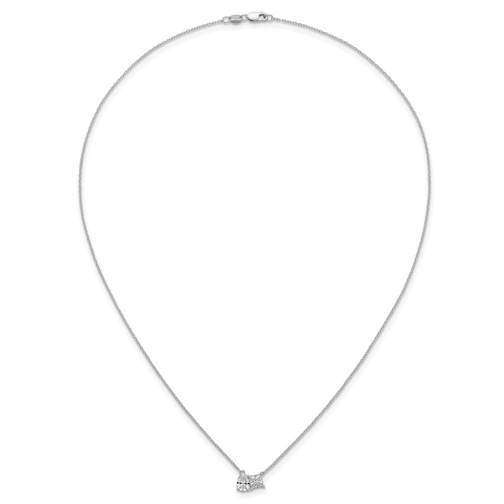 14kw 1ct Lab Grown Diamond VS+ F+ Comp 18in 2 Stone Necklace