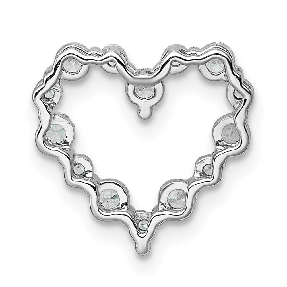 14kw 1/2ct Lab Grown Diamond VS+ F+ Complete Heart Chain Slide Pendant
