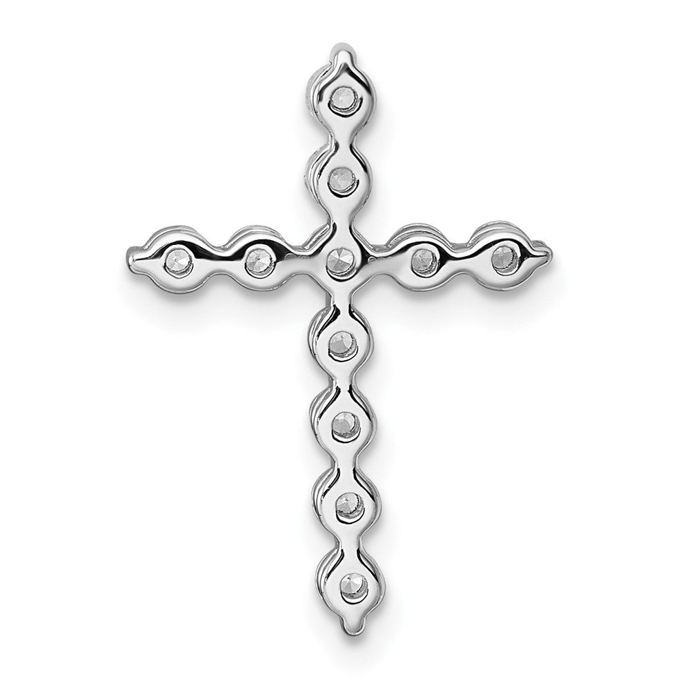14kw 1/2ct Lab Grown Diamond VS+ F+ Comp Cross Chain Slide Pendant