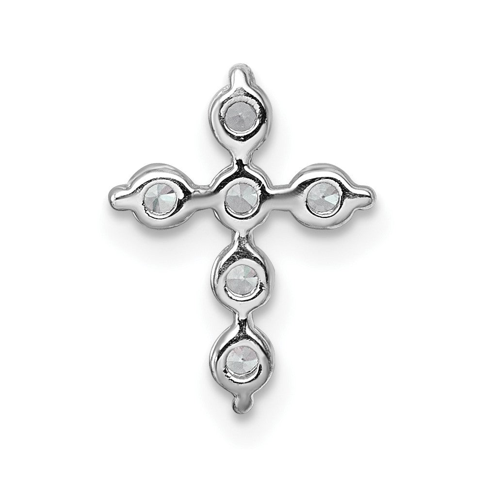 14kw 1/4ct Lab Grown Diamond VS+ F+ Comp Cross Chain Slide Pendant