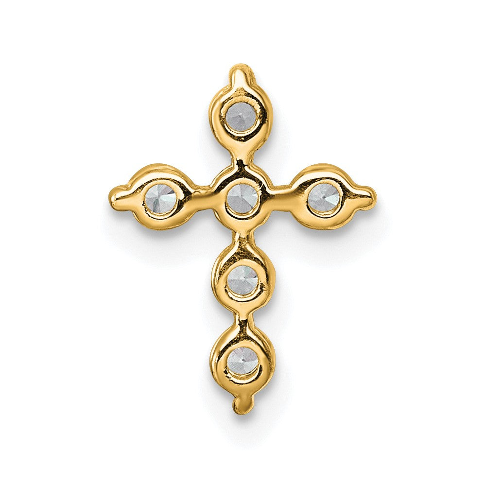 14k 1/4ct Lab Grown Diamond VS+ F+ Comp Cross Chain Slide Pendant