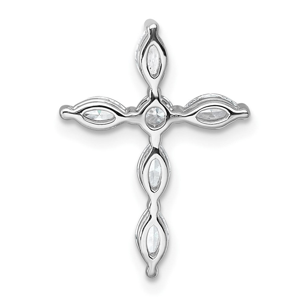 14kw 1/2ct Lab Grown Diamond VS+ F+ Comp Cross Chain Slide Pendant