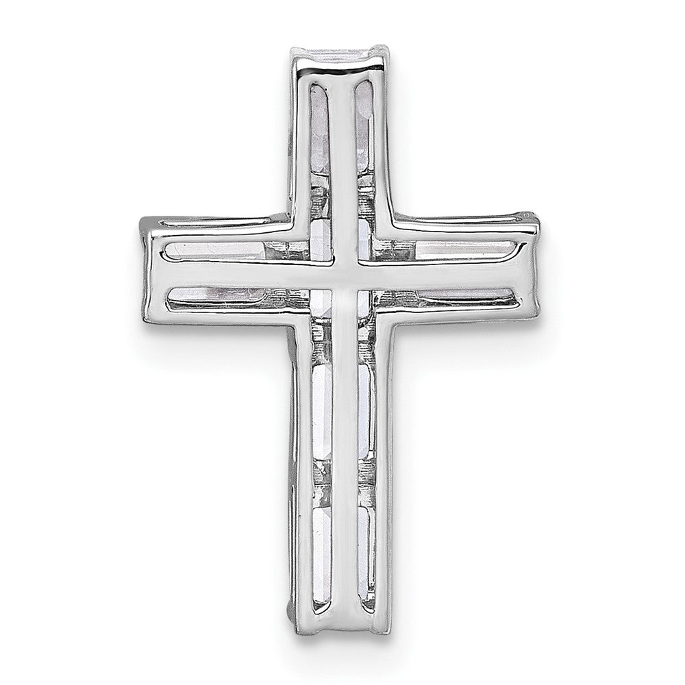 14kw 1 5/8ct Lab Grown Diamond VS+ F+ Comp Cross Chain Slide Pendant