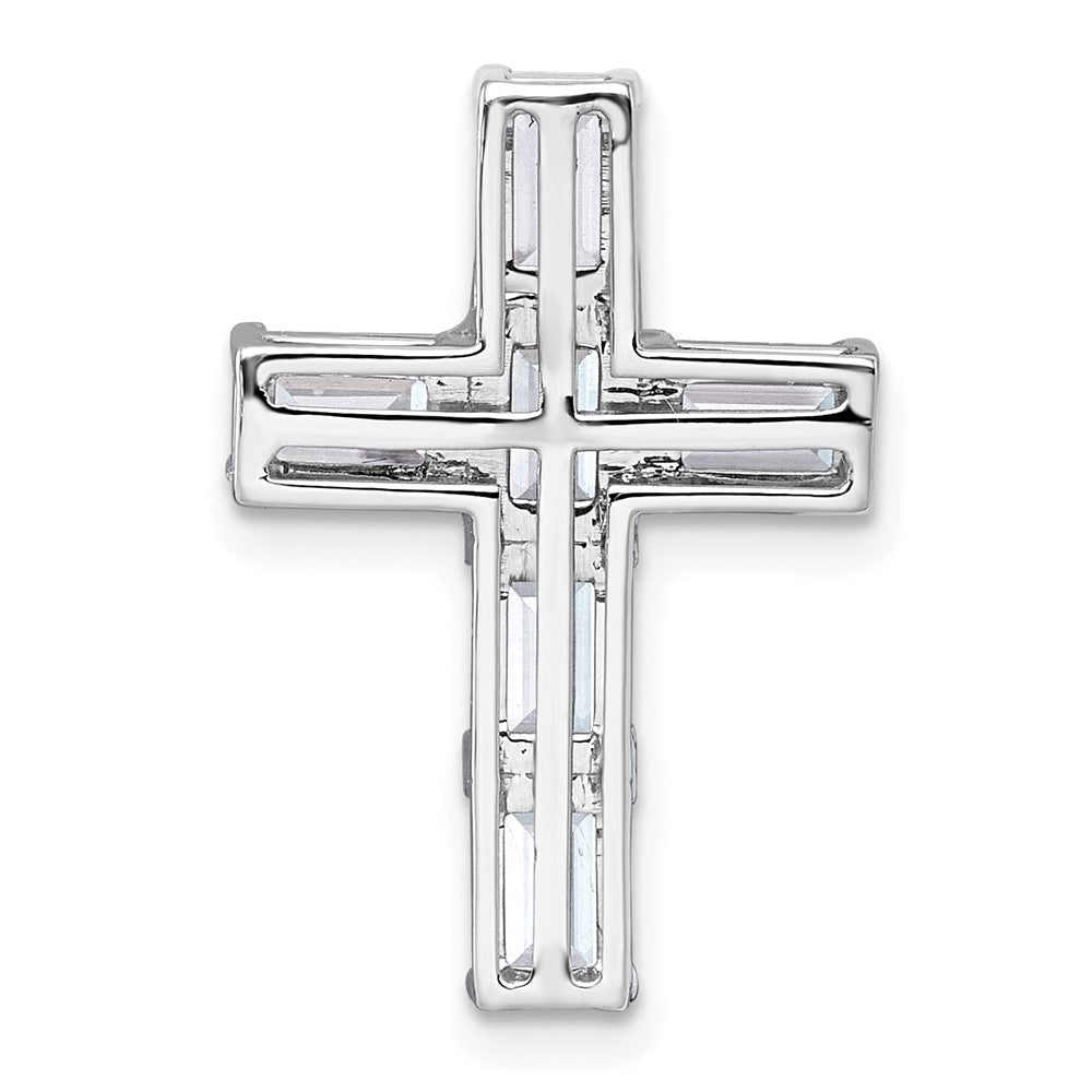 14kw 3ct Lab Grown Diamond VS+ F+ Comp Cross Chain Slide Pendant
