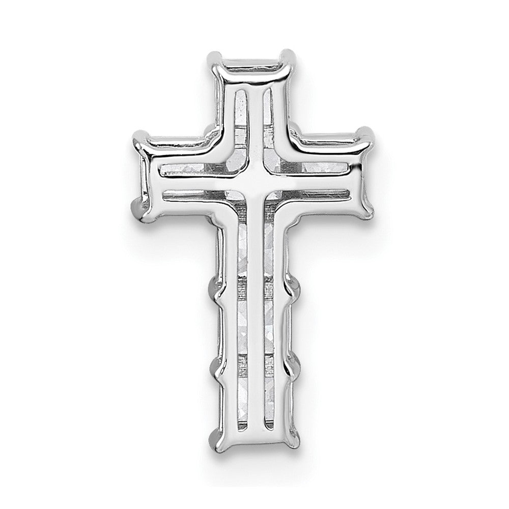 14k White Gold 5/8ct Lab Grown Diamond VS+ F+ Comp Cross Chain Slide