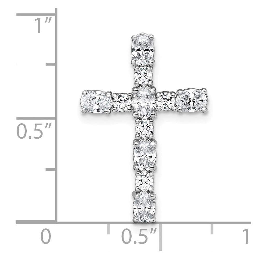 14kw 1ct Lab Grown Diamond VS/SI+ G+ Comp Cross Chain Slide Pendant