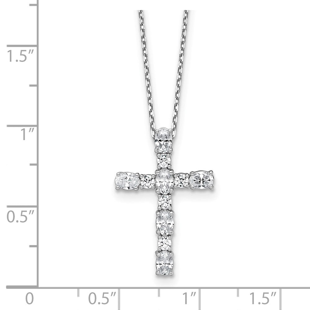 14kw 1ct Lab Grown Diamond VS/SI+ G+ Comp 18in Cross Pendant Necklace