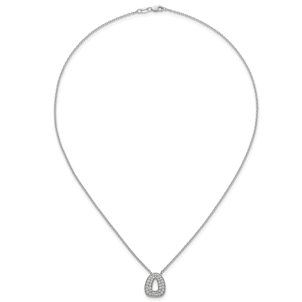 14kw 1/2ct Lab Grown Diamond VS+ F+ Comp Letter O 18in Initial Necklace