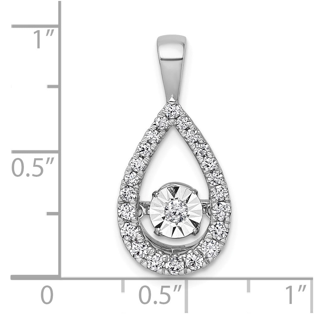 14k White Gold 1/2ct Lab Grown Diamond VS+ F+ Complete Teardrop Pendant