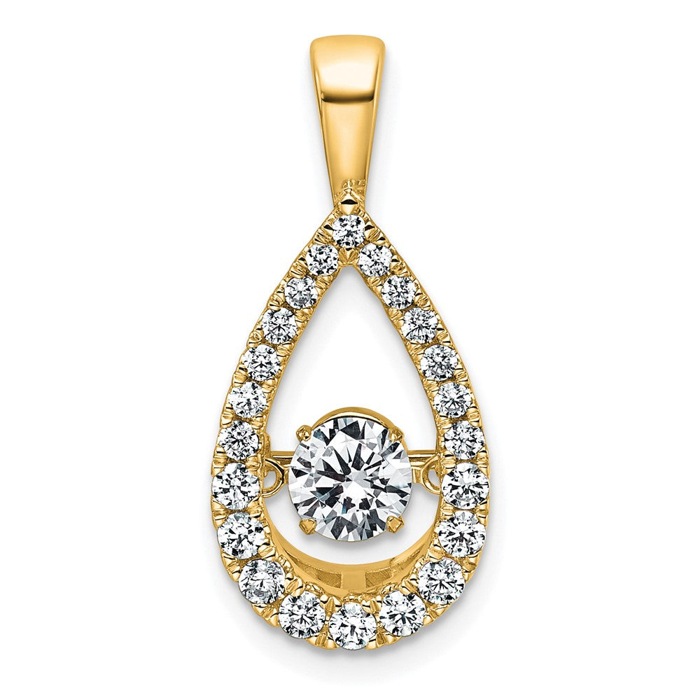 14k 7/8ct Lab Grown Diamond VS+ F+ Comp Teardrop Pendant