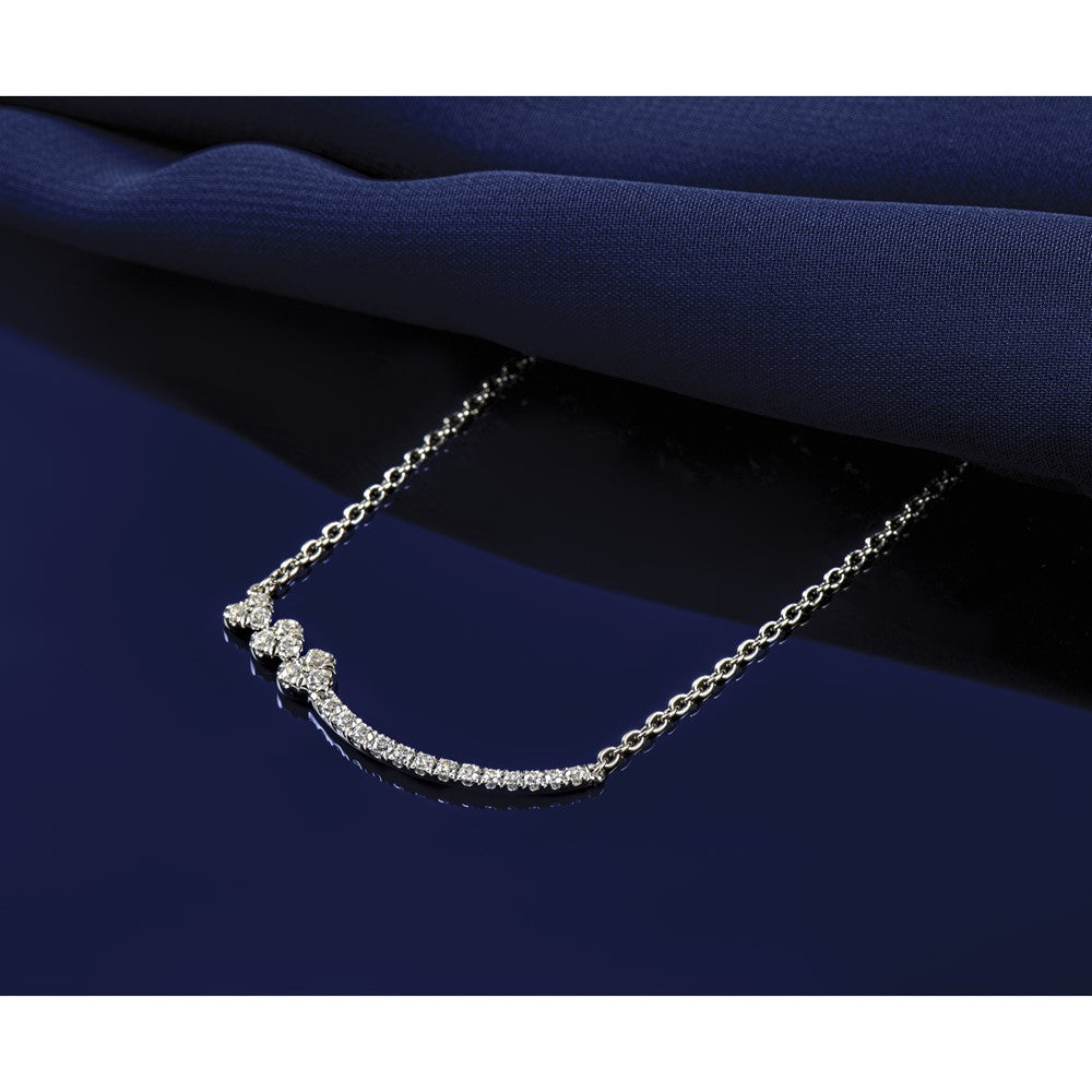 14kw 3/8ct Lab Grown Diamond VS+ F+ Comp 18in Hearts Bar Necklace