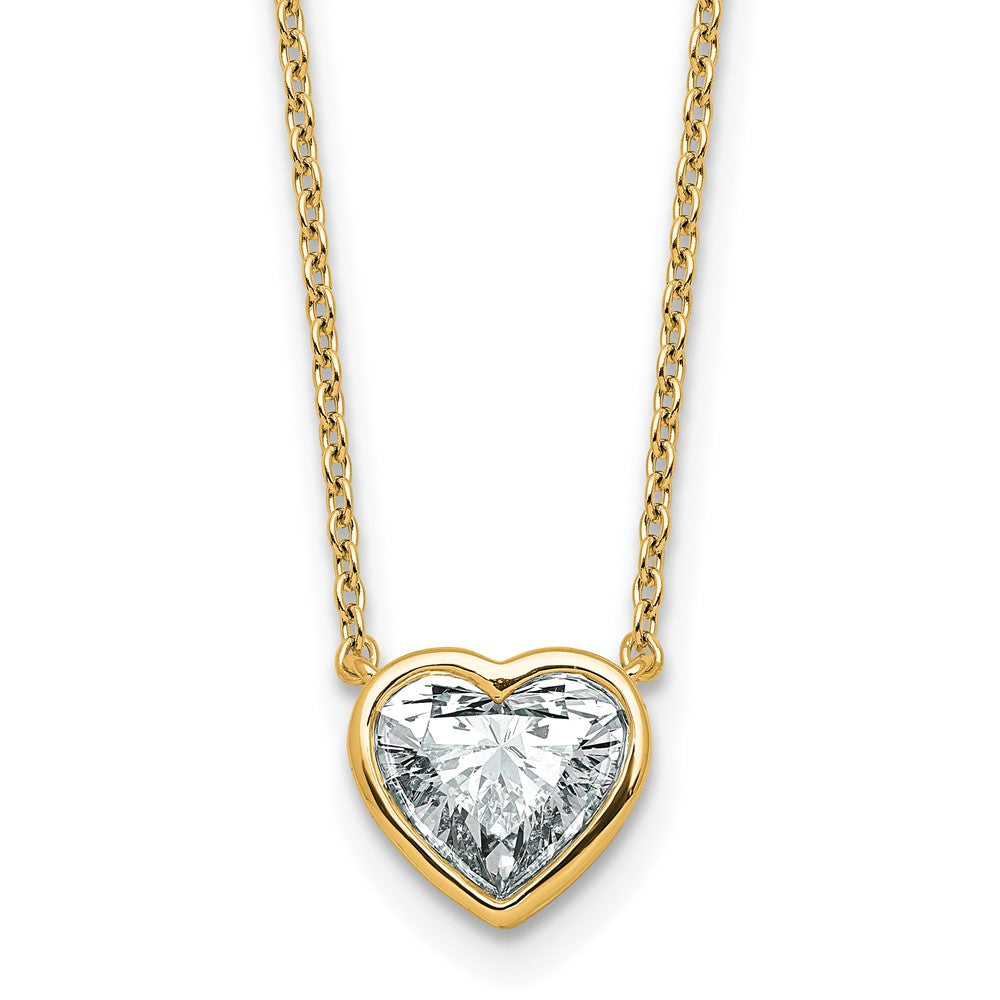 14k 1 1/2ct Heart Bezel Pendant Mounting