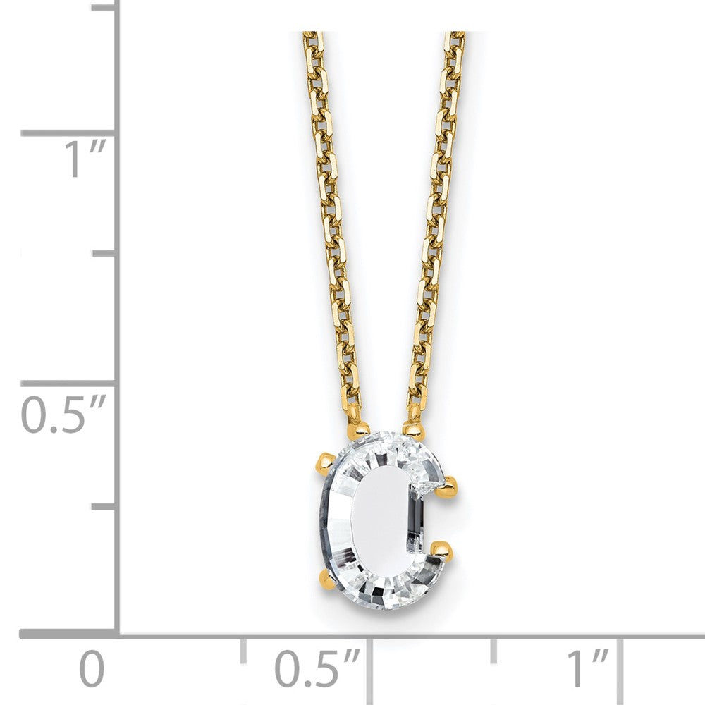 14k 1 3/4ct Lab Grown Dia VS+ F+ Comp Letter C 18in Initial Necklace