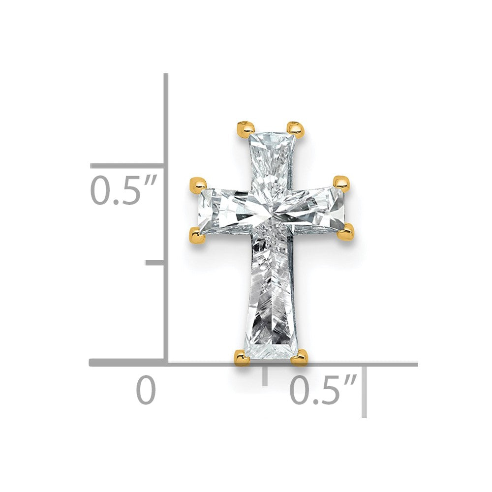 14k 3 3/4ct Lab Grown Diamond VS+ F+ Cross Pendant
