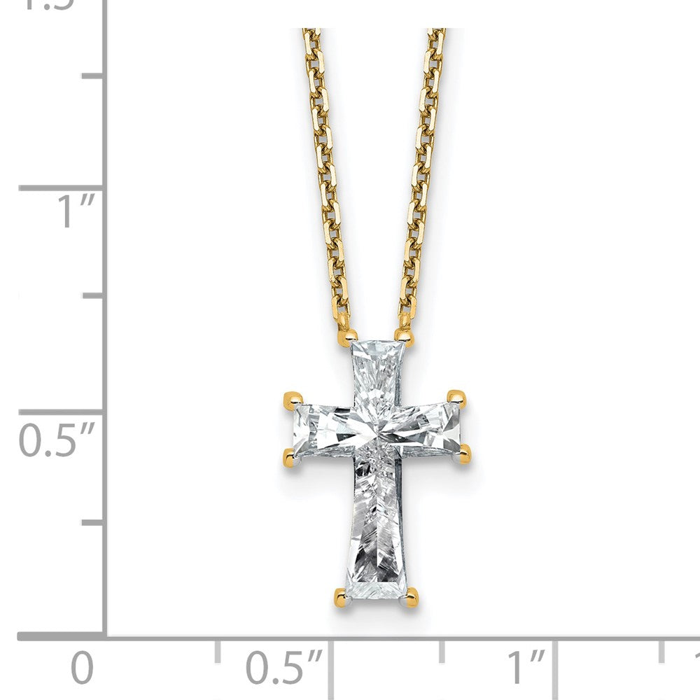 14k 3 3/4ct Lab Grown Diamond VS+ F+ Comp Cross 18in Necklace
