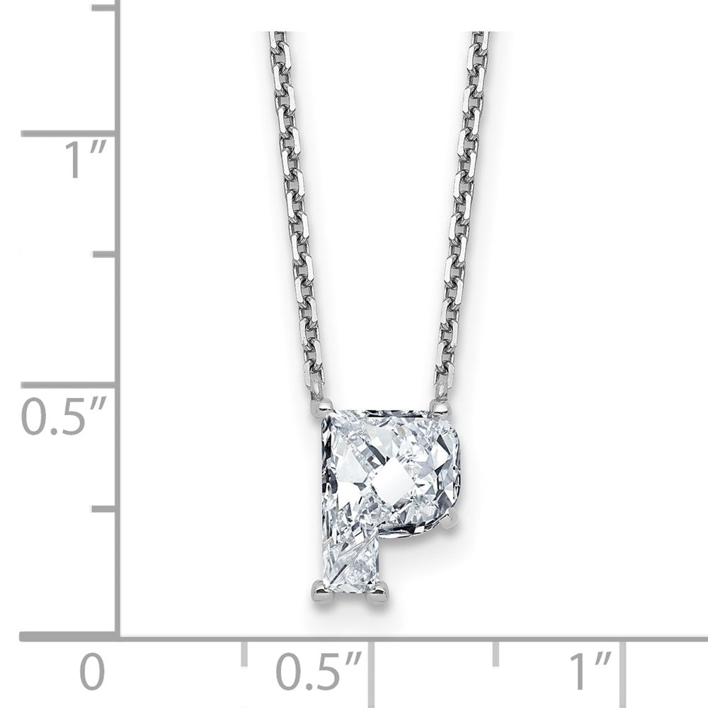 14kw 2ct Lab Grown Diamond VS+ F+ Comp Letter P 18in Initial Necklace