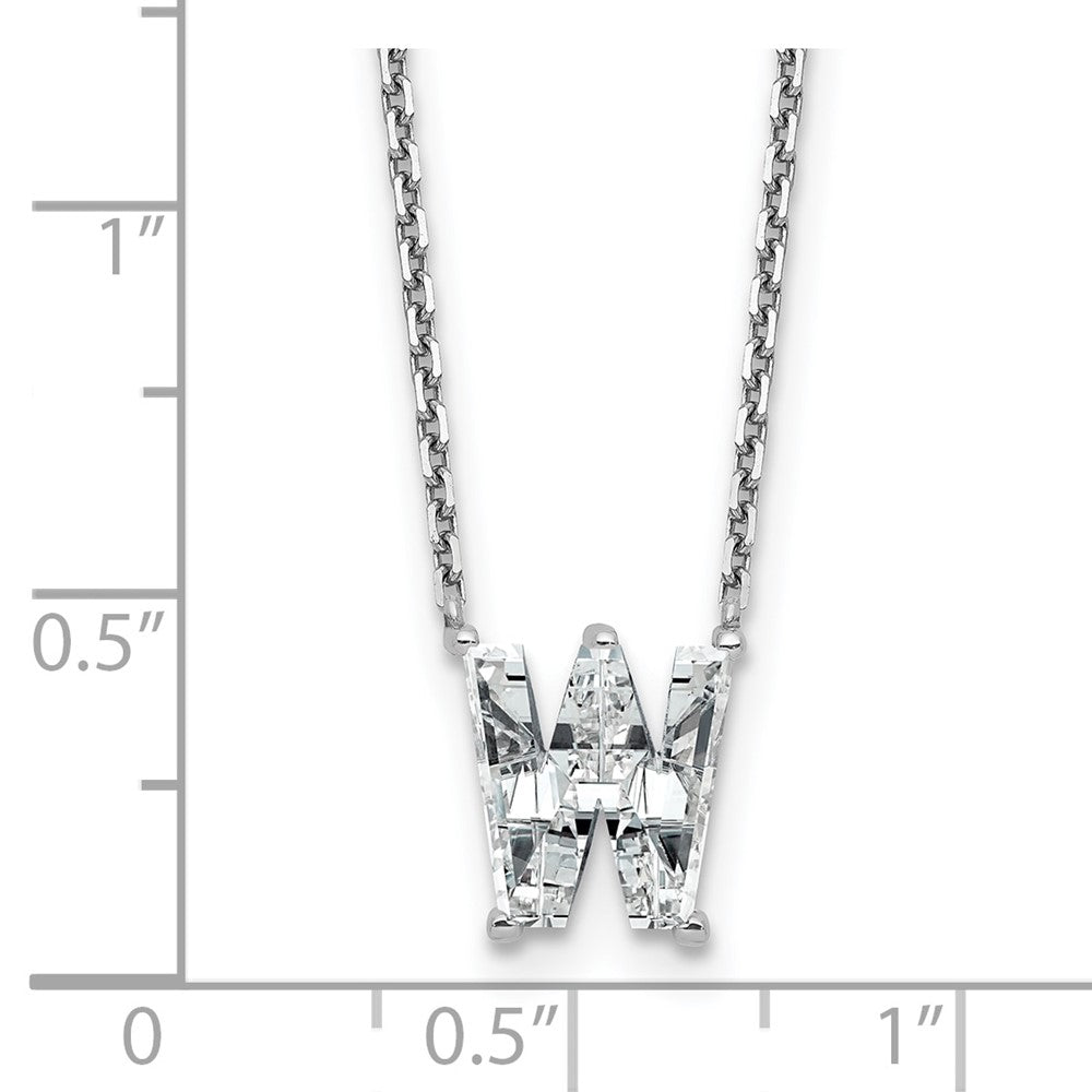 14kw 2 1/3ct Lab Grown Diamond VS+ F+ Comp Letter W 18in Initial Necklace