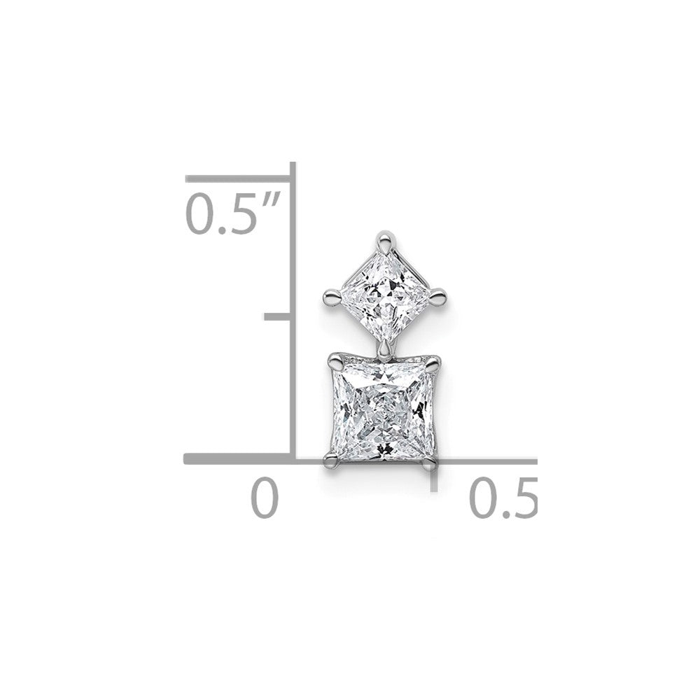 14kw 3/4ct Lab Grown Dia VS+ F+ Complete Princess Pendant