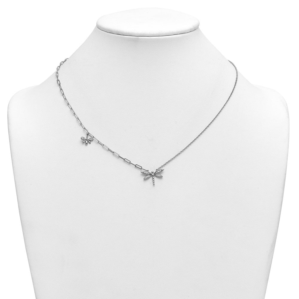 14kw Lab Grown Dia VS+ F+ Dragonfly Complete Necklace