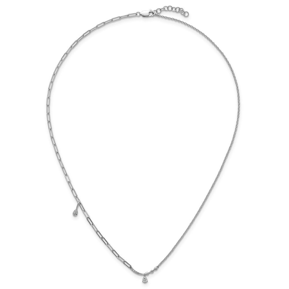 14kw Lab Grown Dia VS+ F+ Fashion Bar & Charm Comp Necklace