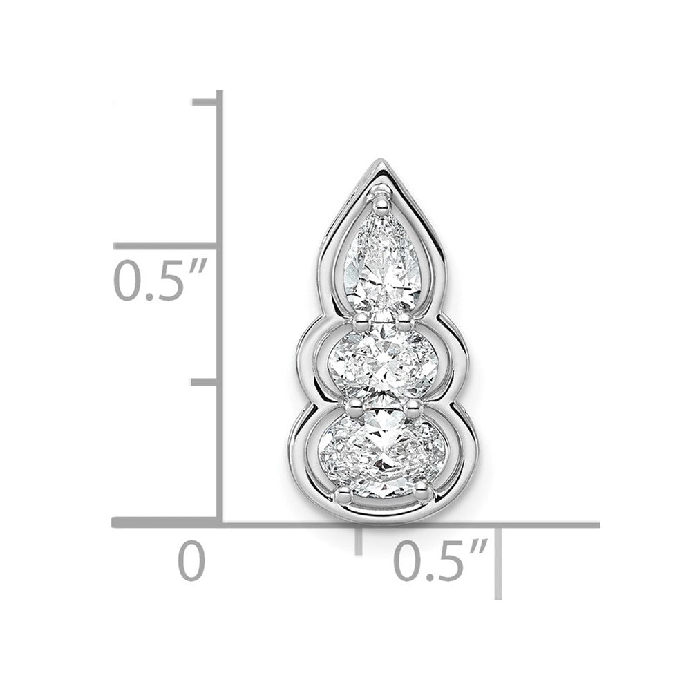14kw Lab Grown Diamond VS+ F+ 3-stone Fashion Pendant