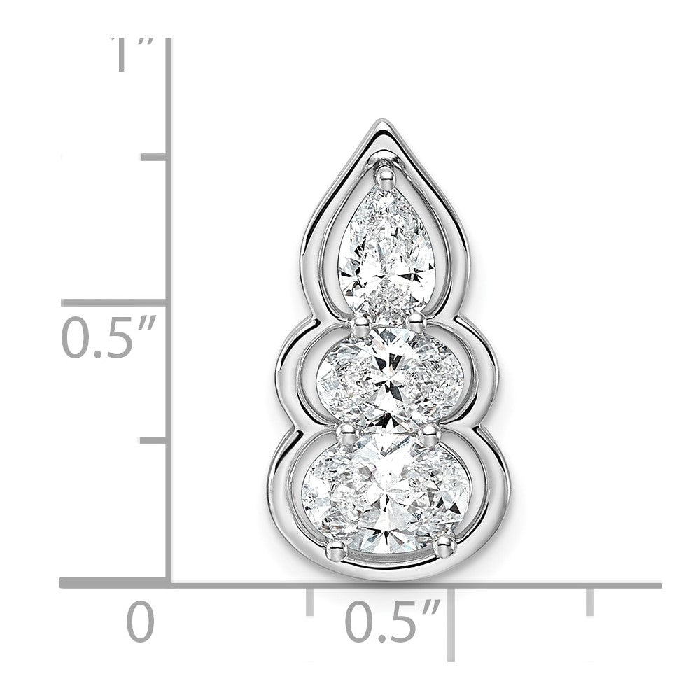 14kw Lab Grown Diamond VS+ F+ 3-stone Fashion Pendant