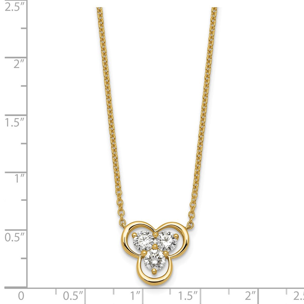 14k Lab Grown Diamond VS+ F+ 3-stone Fashion Necklace
