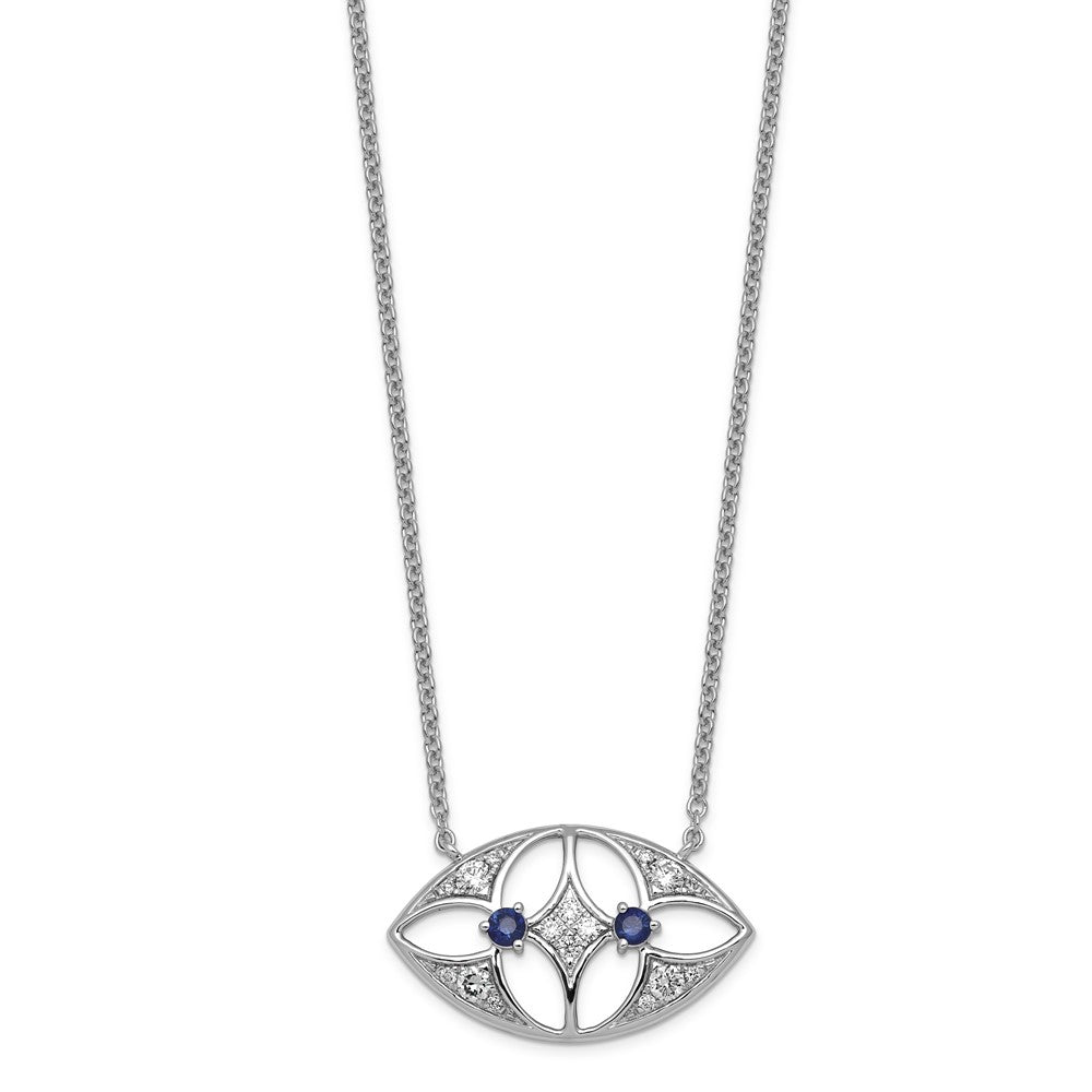 14kw Lab Grown Diamond VS+ F+ and Sapphire Fashion Necklace