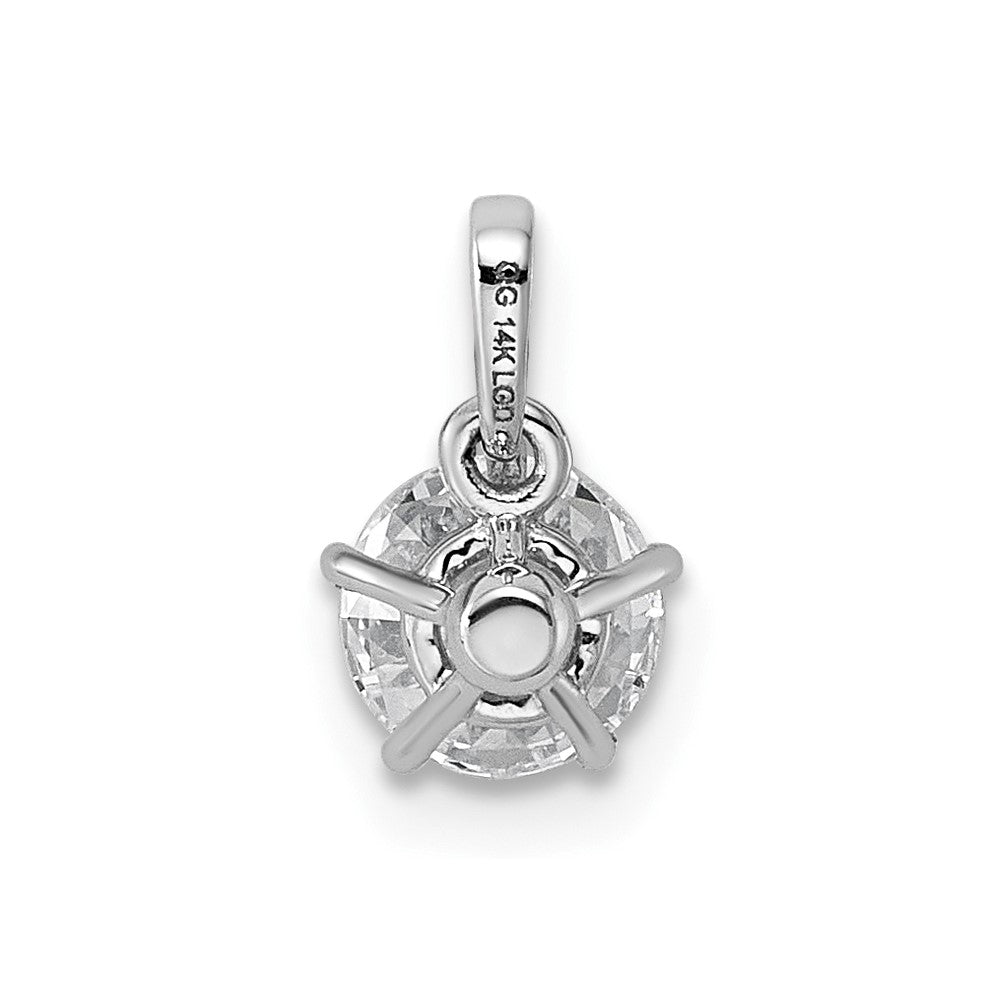 14kw 3/4ct Cert Lab Grown VS+ F+ Round 8X Diamond Pendant