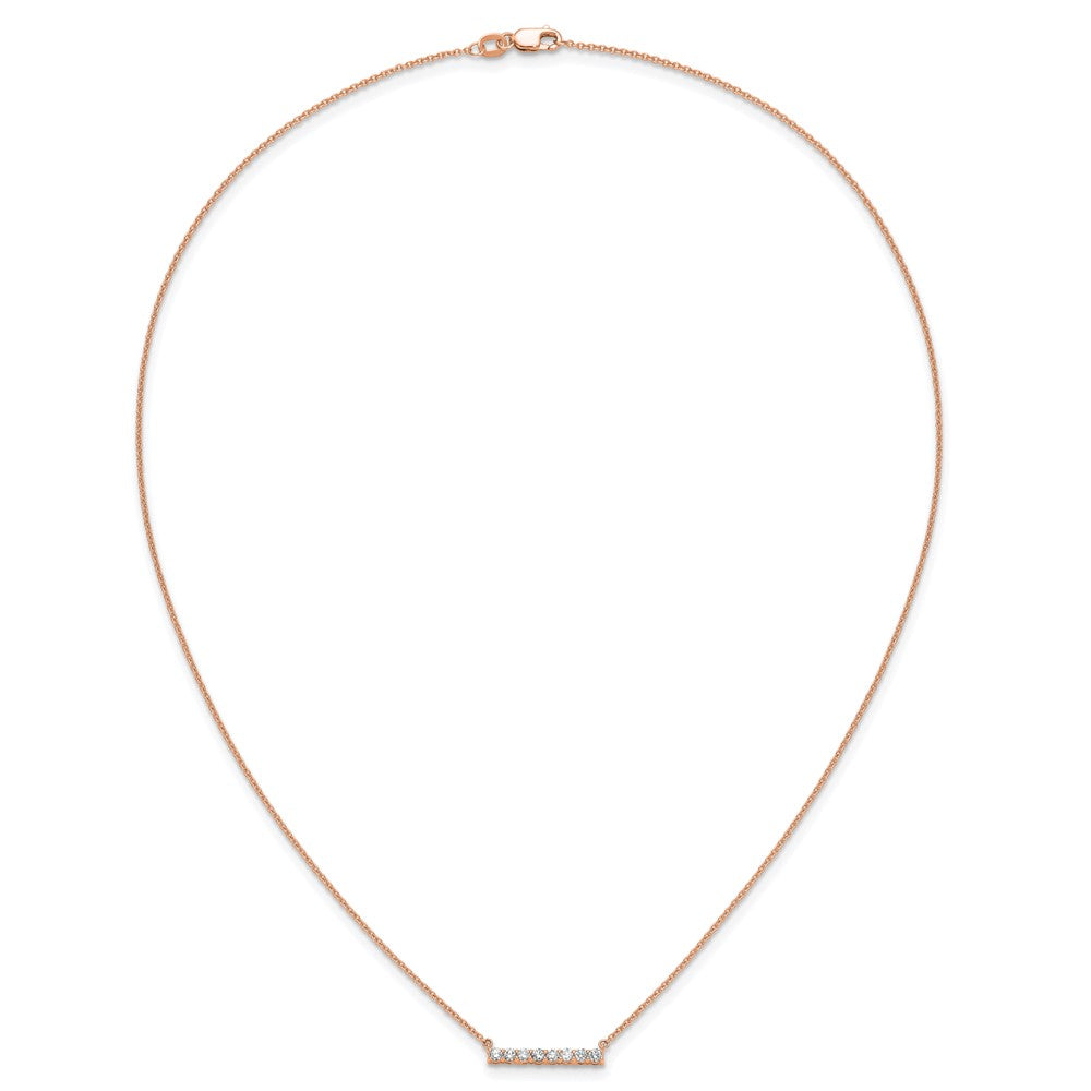 14k Rose Gold 1/3ct Lab Grown Diamond VS/SI+ G+ Comp 18in Bar Necklace
