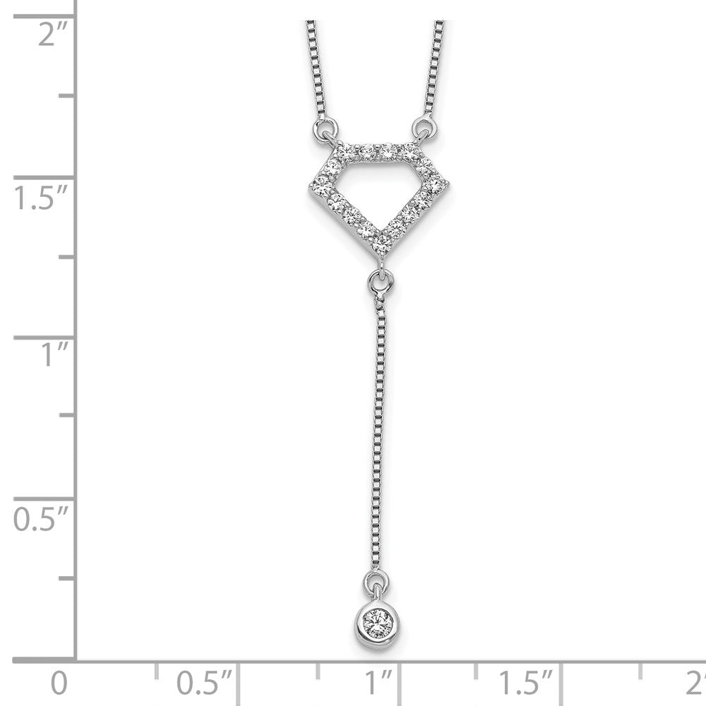 14kw 1/4ct Lab Grown Dia VS/SI+ G+ Comp 18in Geometric Shape Necklace