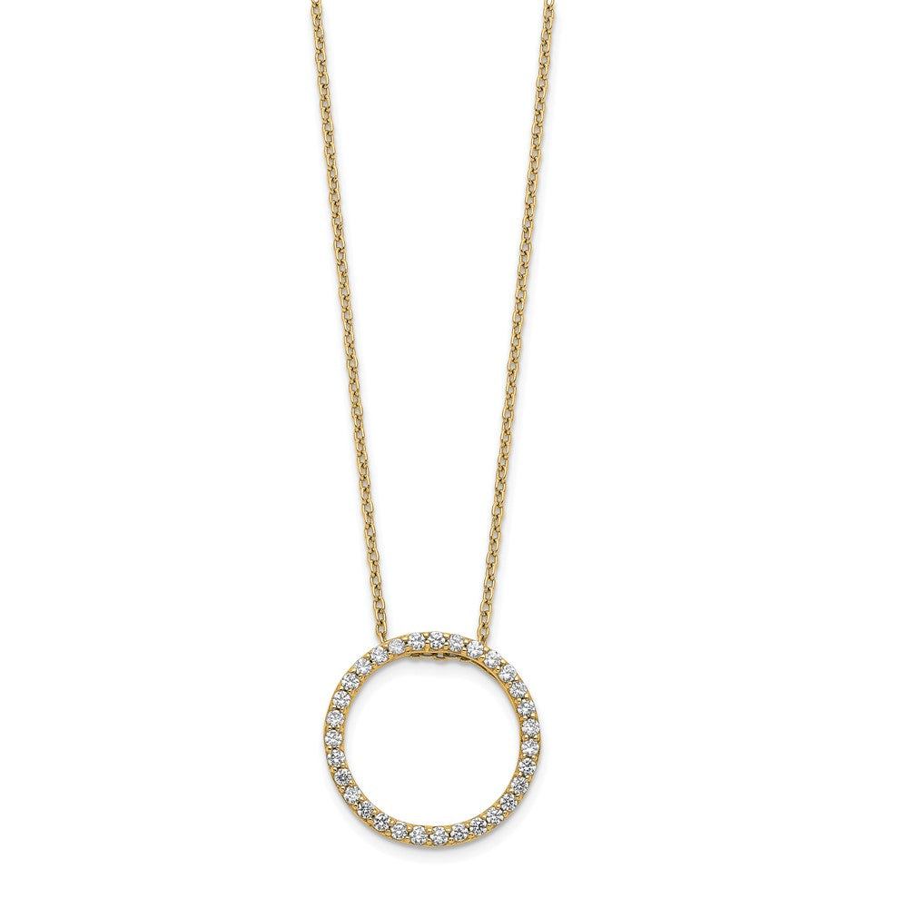 14k 1/2ct Lab Grown Diamond VS/SI+ G+ 18in Round Pendant Necklace